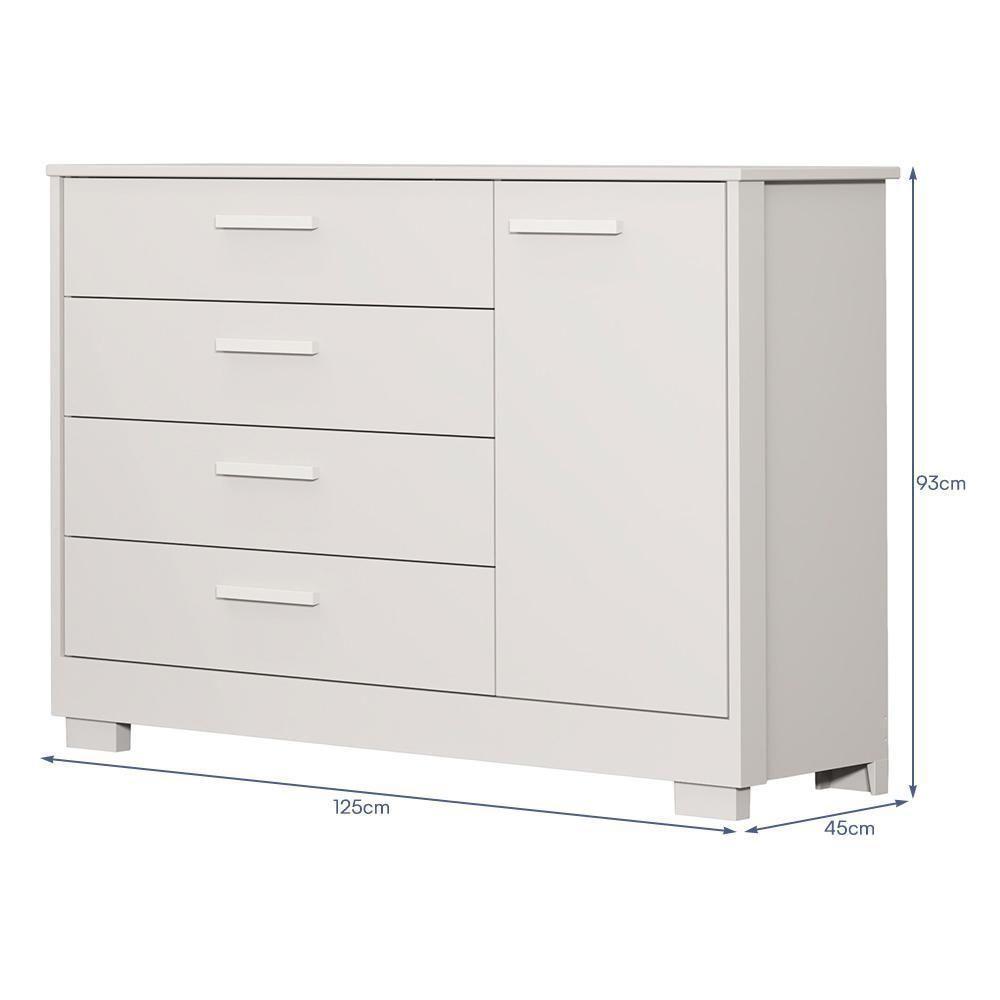 Jogo De Quarto Infantil Cômoda Zaki E Berço Mini Cama Danny Branco Fosco - Reller Móveis Branco Fosco - 4