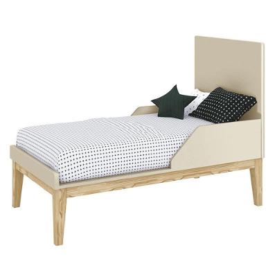 Conjunto de Quarto Classic com Cômoda 3 Gavetas em MDF 91cm Bege Reller Móveis