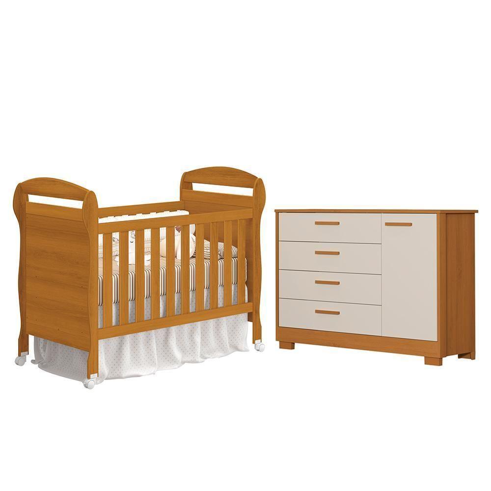 Jogo De Quarto Infantil Cômoda Zaki E Berço Mini Cama Danny Areia Fosco-savana - Reller Móveis Areia Fosco-savana - 1