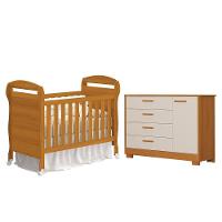 Jogo De Quarto Infantil Cômoda Zaki E Berço Mini Cama Danny Areia Fosco-savana - Reller Móveis Areia Fosco-savana - 1