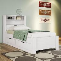 Cama Solteiro Invicta Com Baú E 2 Gavetas Branco - Santos Andirá Branco - 2