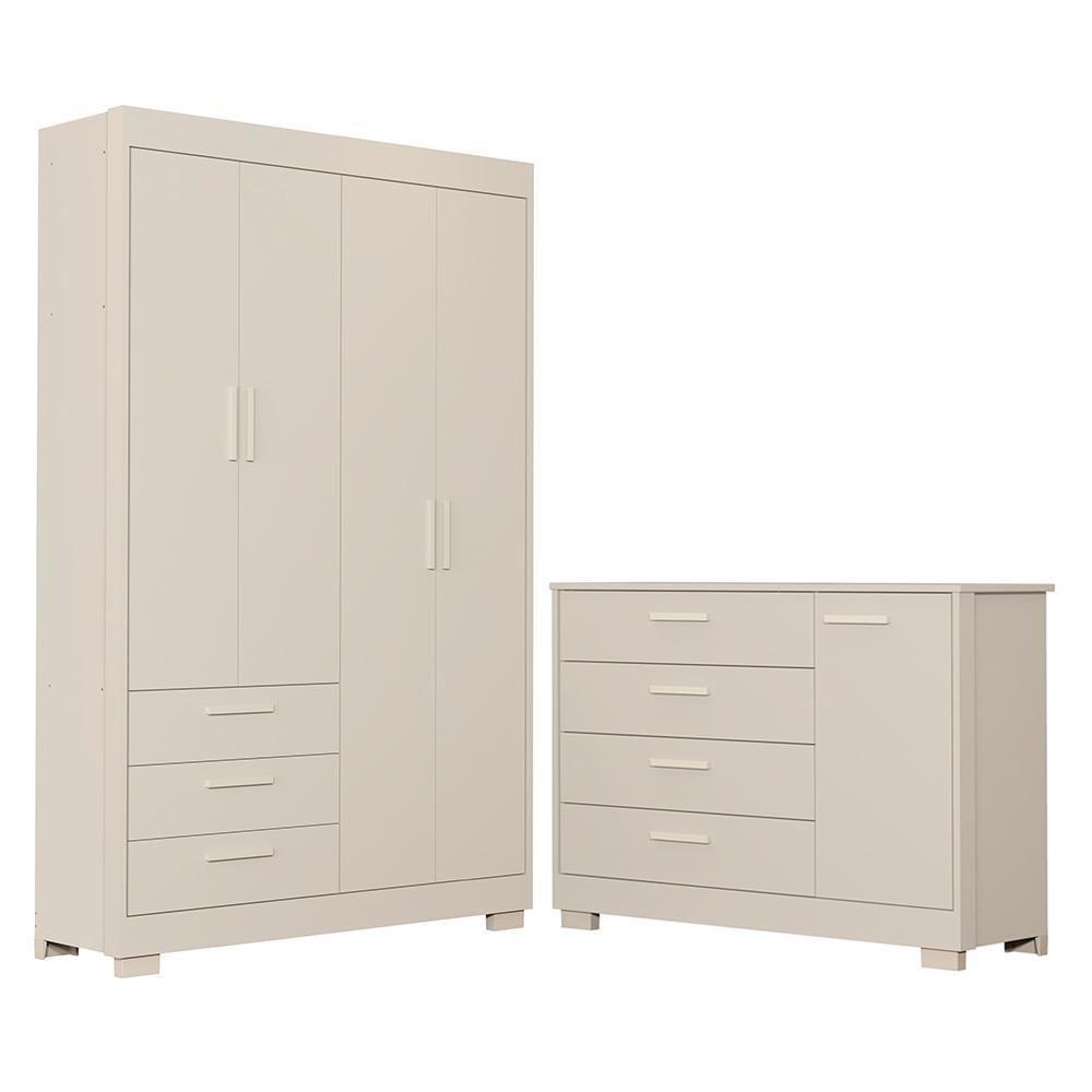 Jogo De Quarto Infantil Zaki Guarda Roupa E Cômoda Areia Fosco - Reller Móveis Areia Fosco - 1