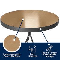 Conjunto Mesa Bistrô Viena E 2 Banquetas Moscou 98cm Amarula - Salaone Amarula - 3