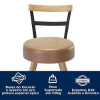 Conjunto Mesa Bistrô Viena E 2 Banquetas Moscou 98cm Amarula - Salaone Amarula - 5