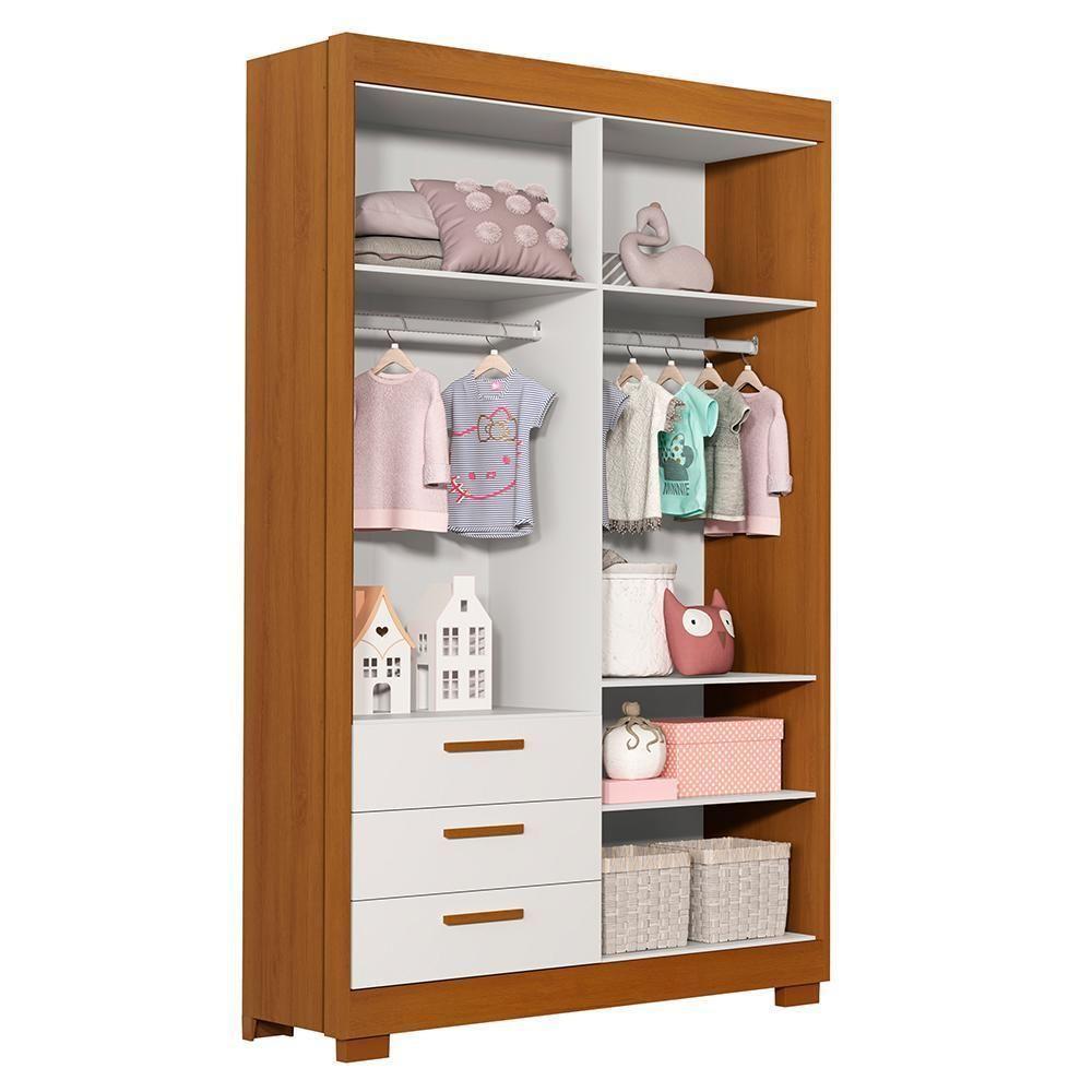 Jogo De Quarto Infantil Zaki Guarda Roupa E Cômoda Branco Fosco-savana - Reller Móveis Branco Fosco-savana - 3