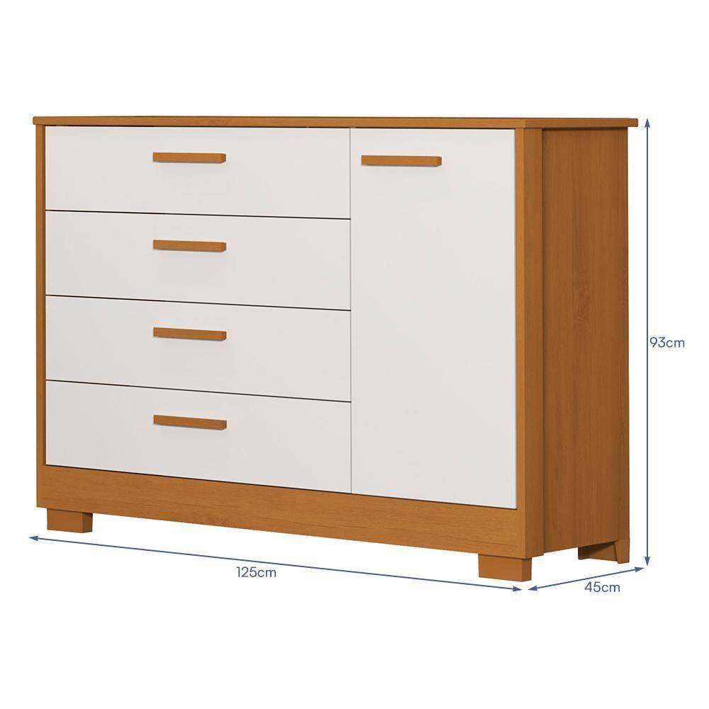 Jogo De Quarto Infantil Zaki Guarda Roupa E Cômoda Branco Fosco-savana - Reller Móveis Branco Fosco-savana - 7