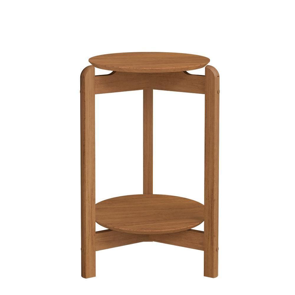 Conjunto De Mesas Lizz Lateral Redonda E Oblonga Cedro - Casa D Cedro - 3