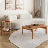 Conjunto De Mesas Lizz Lateral Redonda E Oblonga Cedro - Casa D Cedro - 2