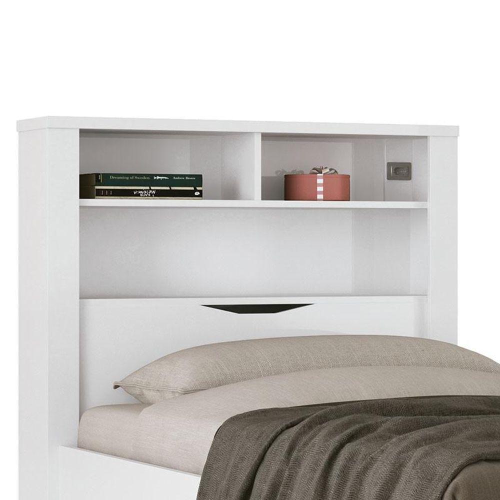 Cama Solteiro Invicta Com Baú Branco - Pr Móveis Branco - 3