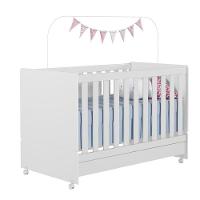 Dormitório Infantil Ane Guarda Roupa, Cômoda E Berço Encanto Branco - Phoenix Baby Branco - 6