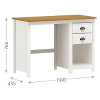 Escrivaninha Topázio 2 Gavetas Branco-freijó - Finestra Móveis Branco-freijó - 4