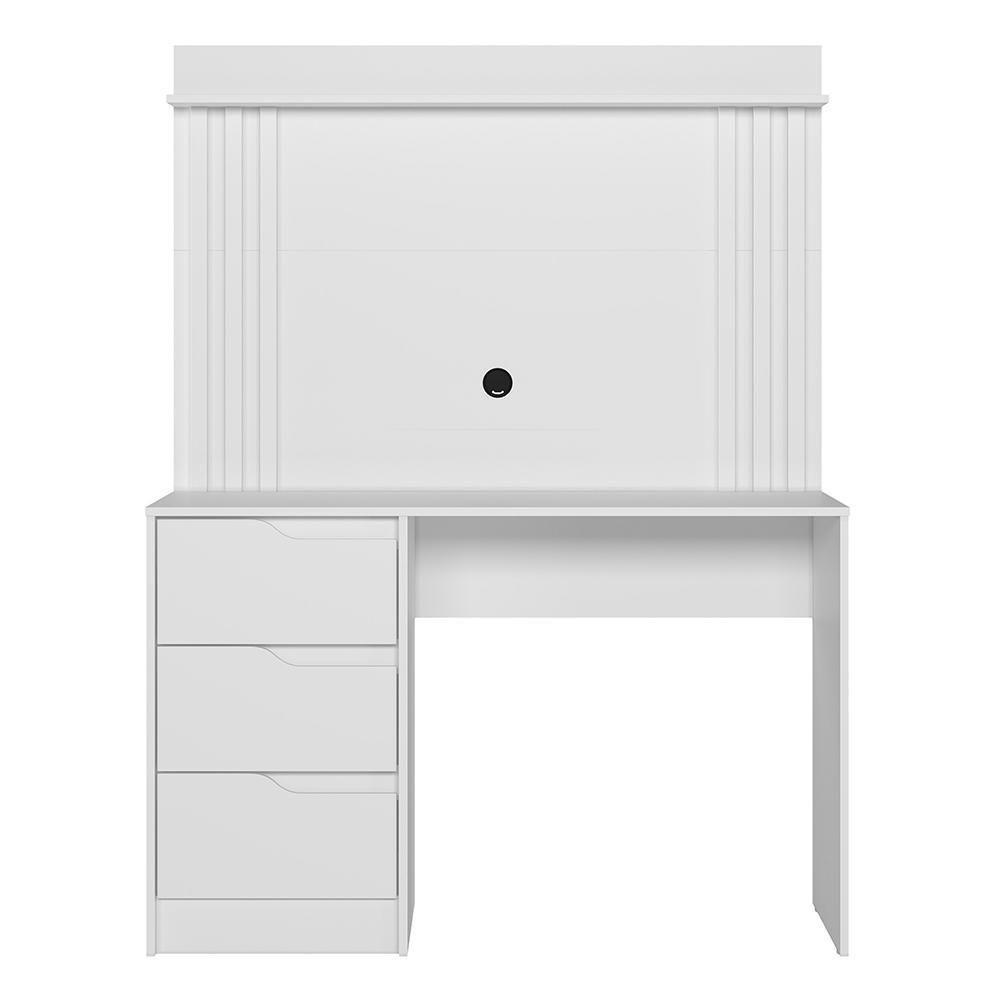 Escrivaninha Com Painel Doble Branco Para Tv Até 42 - Móveis Albatroz Branco - 5