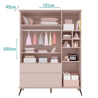 Dormitório Melinda Guarda Roupa, Cômoda E Berço Retrô Rosê Acetinado Com Colchão Physical - Phoenix Baby Rosê Acetinado - 3