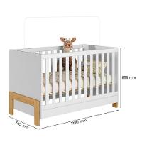 Dormitório Infantil Ayla Guarda Roupa, Cômoda E Berço Branco Acetinado - Phoenix Baby Branco Acetinado - 2