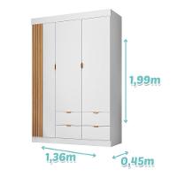 Dormitório Infantil Ayla Guarda Roupa, Cômoda E Berço Branco Acetinado - Phoenix Baby Branco Acetinado