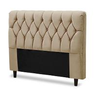 Cabeceira Cama Box Istambul Casal 145cmx126cm Suede Bege Bege - 1