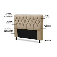 Cabeceira Cama Box Istambul Casal 145cmx126cm Suede Bege Bege