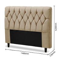 Cabeceira Cama Box Istambul Casal 145cmx126cm Suede Bege Bege - 5