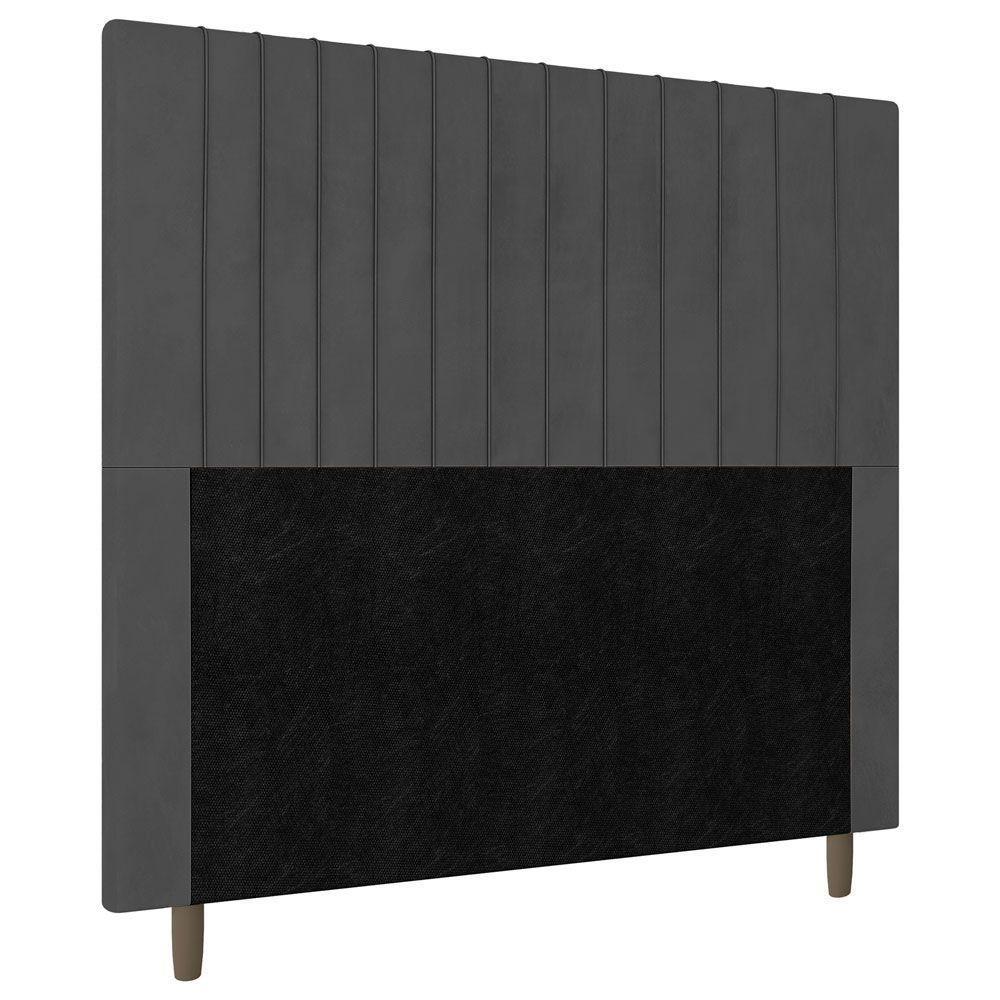 Cabeceira Cama Box Casal King Size Nala 195cm Linho Cinza - 1