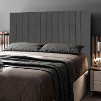 Cabeceira Cama Box Casal King Size Nala 195cm Linho Cinza - 2