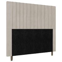 Cabeceira Cama Box Casal King Size Nala 195cm Veludo Bege - 1