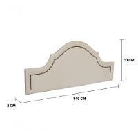 Cabeceira Casal Luxo 140X60 Off White Tachas Fumê - 3