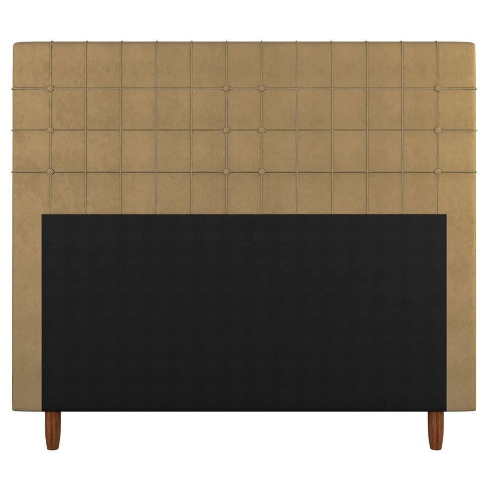 Cabeceira Cama Box Casal Queen Size Parisis 160cm Suede Bege - 4