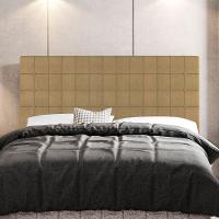 Cabeceira Cama Box Casal Queen Size Parisis 160cm Suede Bege - 5