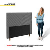Cabeceira Cama Box Casal King Size Viena 195cm Veludo Cinza - 3