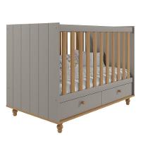 Jogo De Quarto Infantil Cômoda Casinha 1 Porta E Berço Americano Candy Fendi-nature - Permóbili Baby Fendi-nature - 5