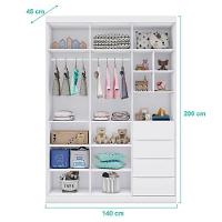 Jogo De Quarto Infantil Eloá Com Guarda Roupa E Cômoda Branco - Phoenix Baby Branco