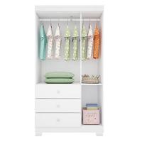 Jogo De Quarto Infantil Duda Com Guarda Roupa 3 Portas E Cômoda Branco - Phoenix Baby Branco - 3