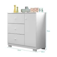 Jogo De Quarto Infantil Duda Com Guarda Roupa 3 Portas E Cômoda Branco - Phoenix Baby Branco - 6