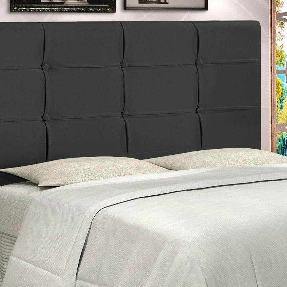 Cabeceira Casal Jbe Moveis Style 144cm Preta Cama Box 138cm - 2
