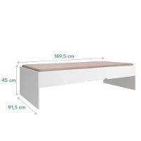 Jogo De Quarto Infantil Chiara Módulo Aéreo 2 Portas E Cama Branco - Phoenix Baby Branco - 3