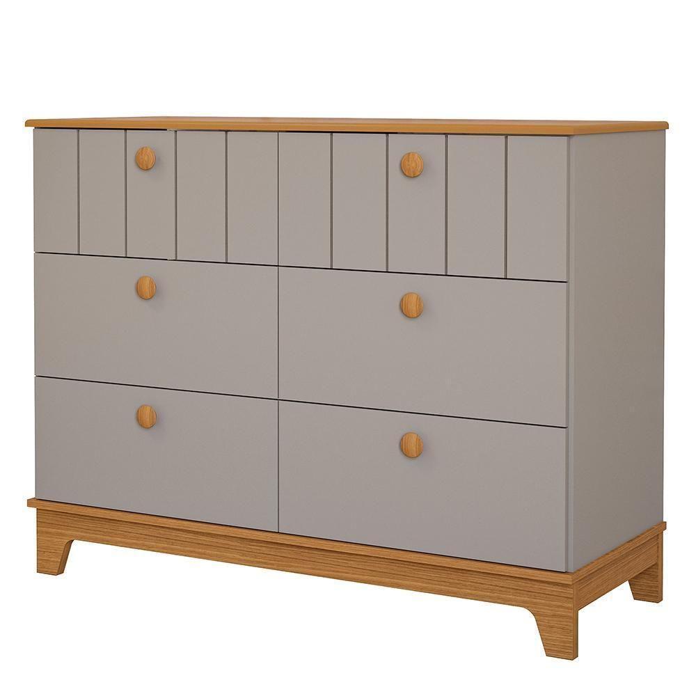 Jogo De Quarto Infantil Biscoito Guarda Roupa E Cômoda 6 Gavetas Fendi-nature - Permóbili Baby Fendi-nature - 2