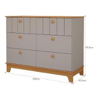 Jogo De Quarto Infantil Biscoito Guarda Roupa E Cômoda 6 Gavetas Fendi-nature - Permóbili Baby Fendi-nature - 3