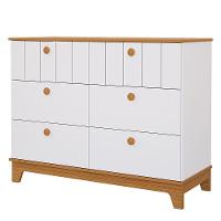 Jogo De Quarto Infantil Biscoito Cômoda 6 Gavetas E Berço Branco-nature - Permóbili Baby Branco-nature - 3