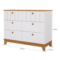 Jogo De Quarto Infantil Biscoito Cômoda 6 Gavetas E Berço Branco-nature - Permóbili Baby Branco-nature