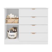 Jogo De Quarto Infantil Ayla Com Cômoda E Berço Branco Acetinado - Phoenix Baby Branco Acetinado - 3