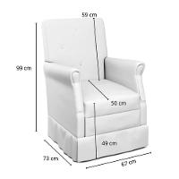 Poltrona De Amamentação Suzi Com Balanço E Puff Corino Bege - Phoenix Baby Corino Bege - 5