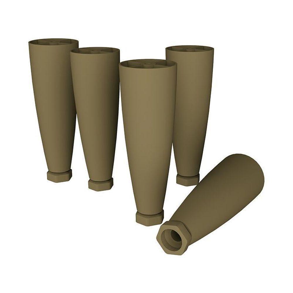 Kit 5 Pés Cônicos Para Cozinha Americana Bronze - Móveis Henn Bronze - 1