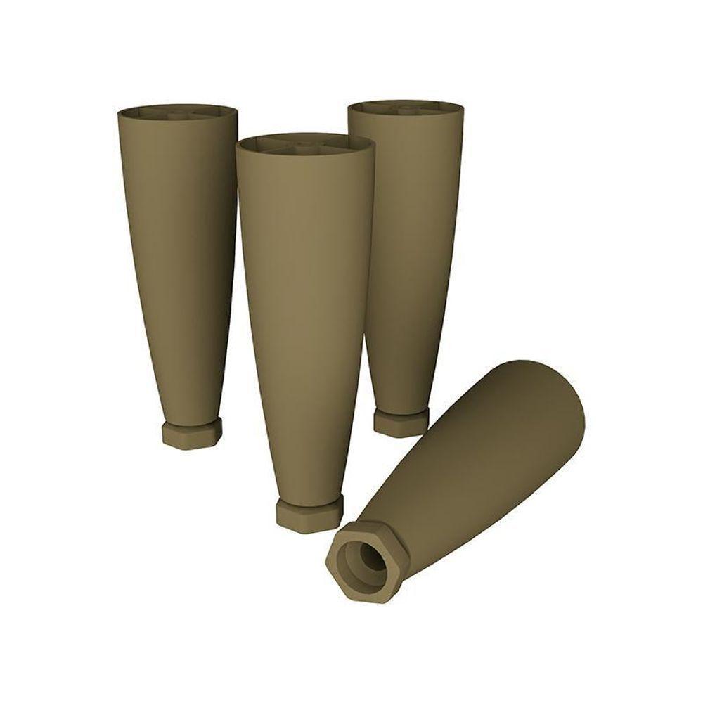 Kit 4 Pés Cônicos Para Cozinha Americana Bronze - Móveis Henn Bronze - 1