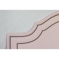 Cabeceira Casal Luxo 140x60 Courino Rosa Tachas Fumê