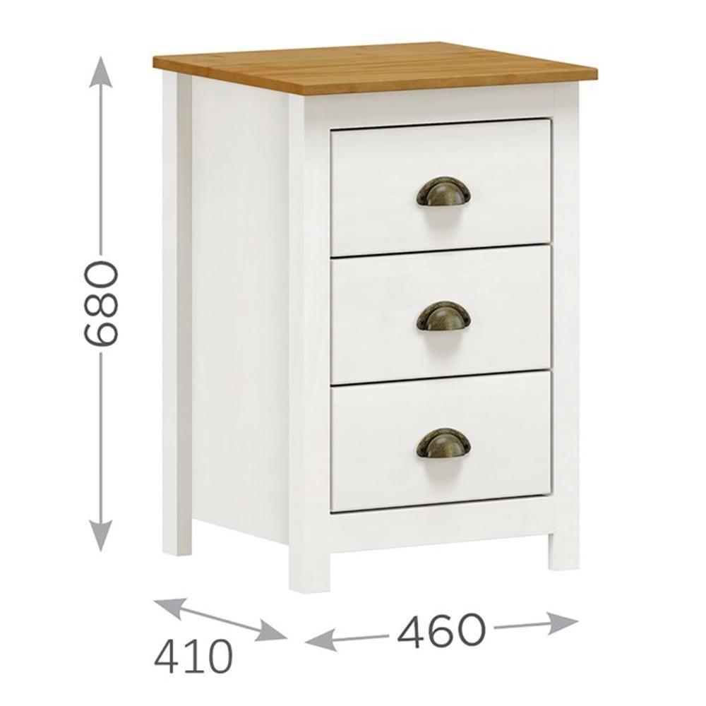 Kit 2 Mesas De Cabeceira Topázio 3 Gavetas Branco-freijó - Finestra Móveis Branco-freijó - 5