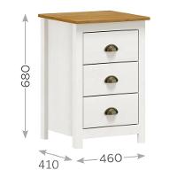 Kit 2 Mesas De Cabeceira Topázio 3 Gavetas Branco-freijó - Finestra Móveis Branco-freijó - 5