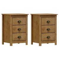 Kit 2 Mesas De Cabeceira Topázio 3 Gavetas Freijó - Finestra Móveis Freijó - 1