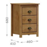 Kit 2 Mesas De Cabeceira Topázio 3 Gavetas Freijó - Finestra Móveis Freijó - 5