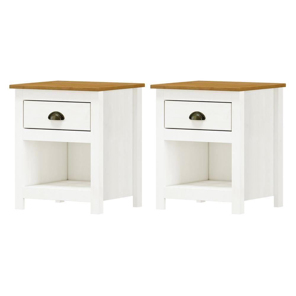 Kit 2 Mesas De Cabeceira Topázio 1 Gaveta Branco-freijó - Finestra Móveis Branco-freijó - 1