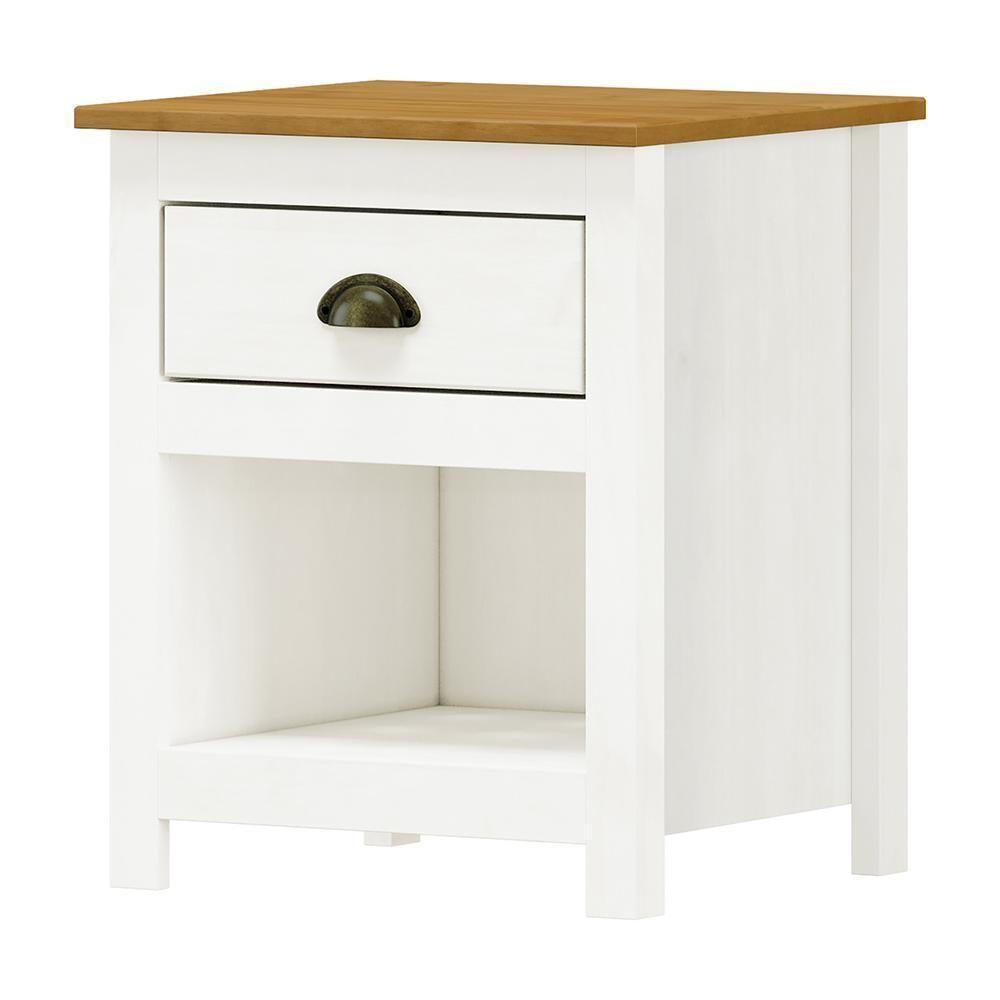 Kit 2 Mesas De Cabeceira Topázio 1 Gaveta Branco-freijó - Finestra Móveis Branco-freijó - 3